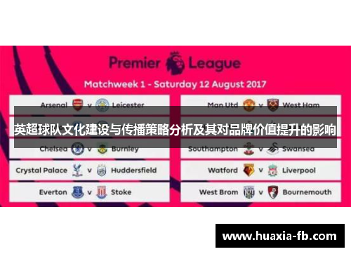 英超球队文化建设与传播策略分析及其对品牌价值提升的影响